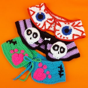 Spooky Eyeball Collar, Eye See You Peter Pan Collar, Halloween Aesthetic Accessory, Creepy Crochet Eye Collar, Yami Kawaii, Zombie Horror image 6
