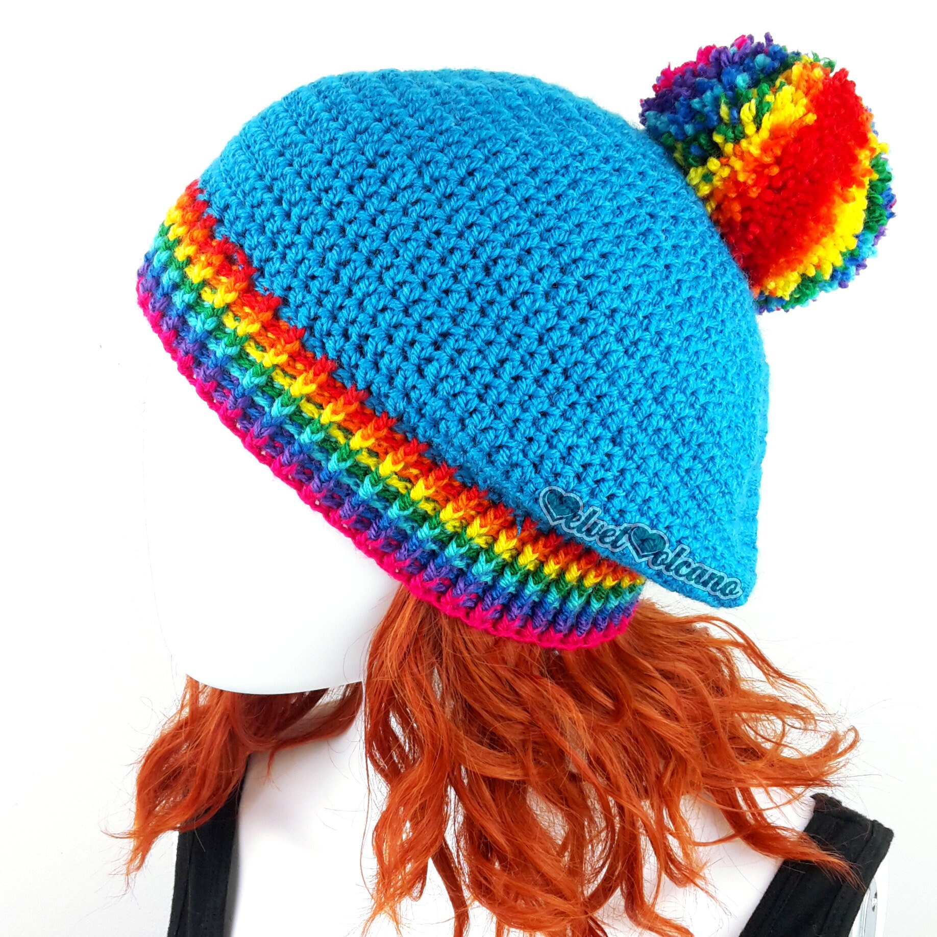 rainbow bobble hat