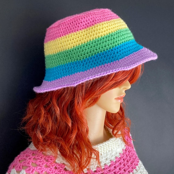 Striped Crochet Sun Hat - Multicolor Crochet Sun Hat – Striped Multi-Color Hemp Hat for Summer  main image 3