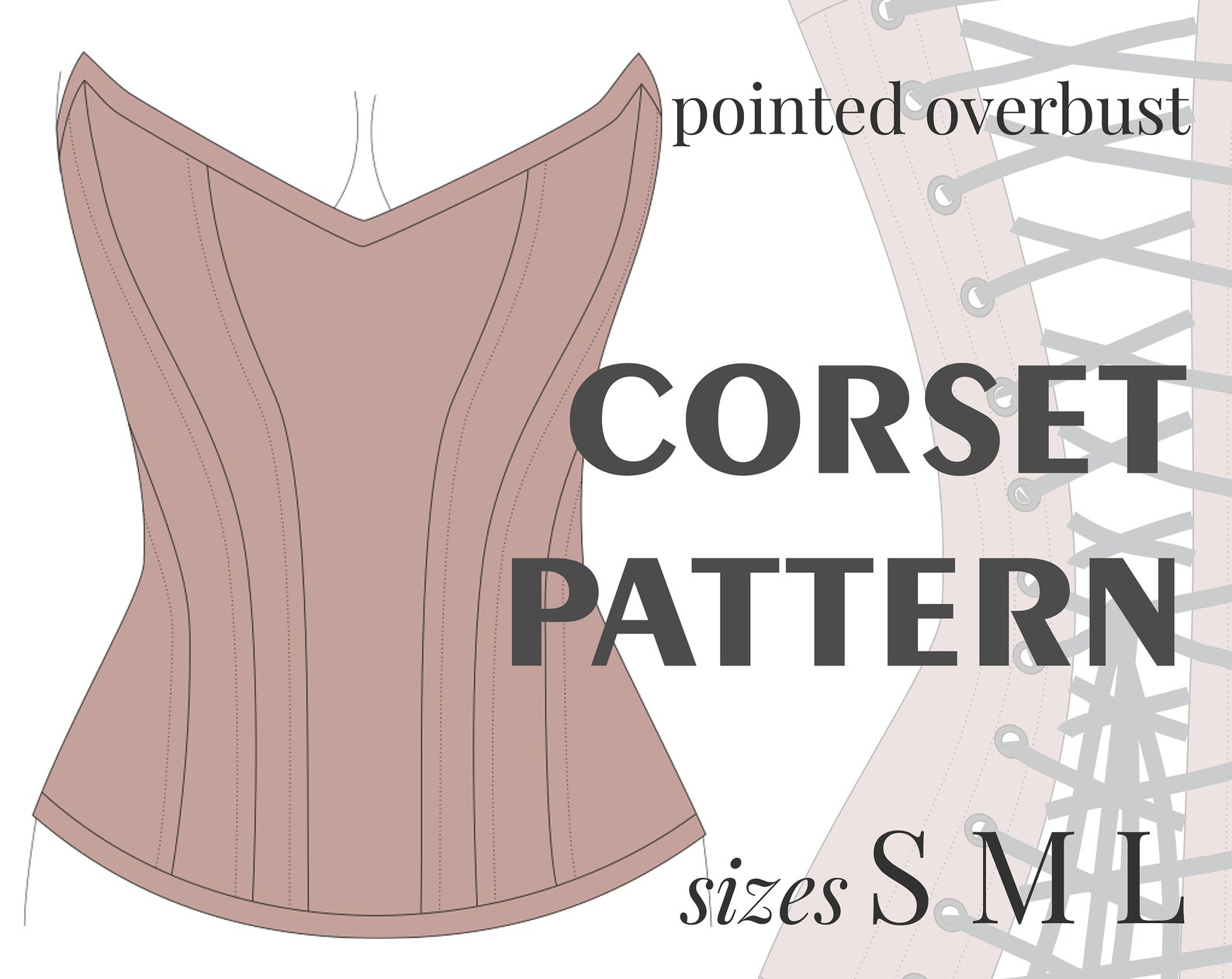 CORSET PATTERN Overbust Burlesque Pointed Style. Instant | Etsy