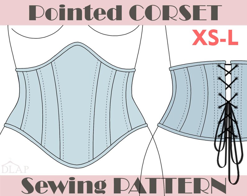 CORSET PATTERN Underbust Pointed Belt. 