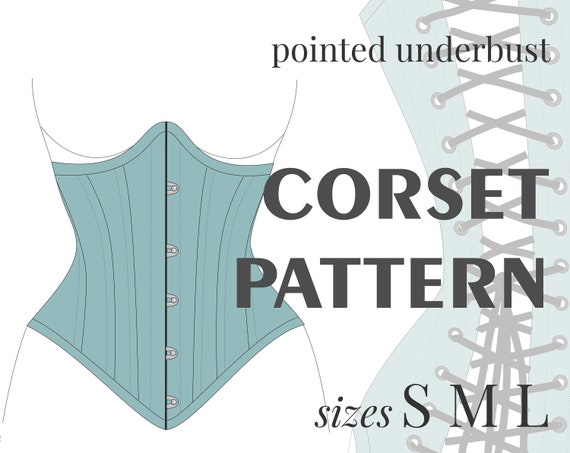 CORSET PATTERN Underbust Pointed Edwardian Style. S M L | Etsy