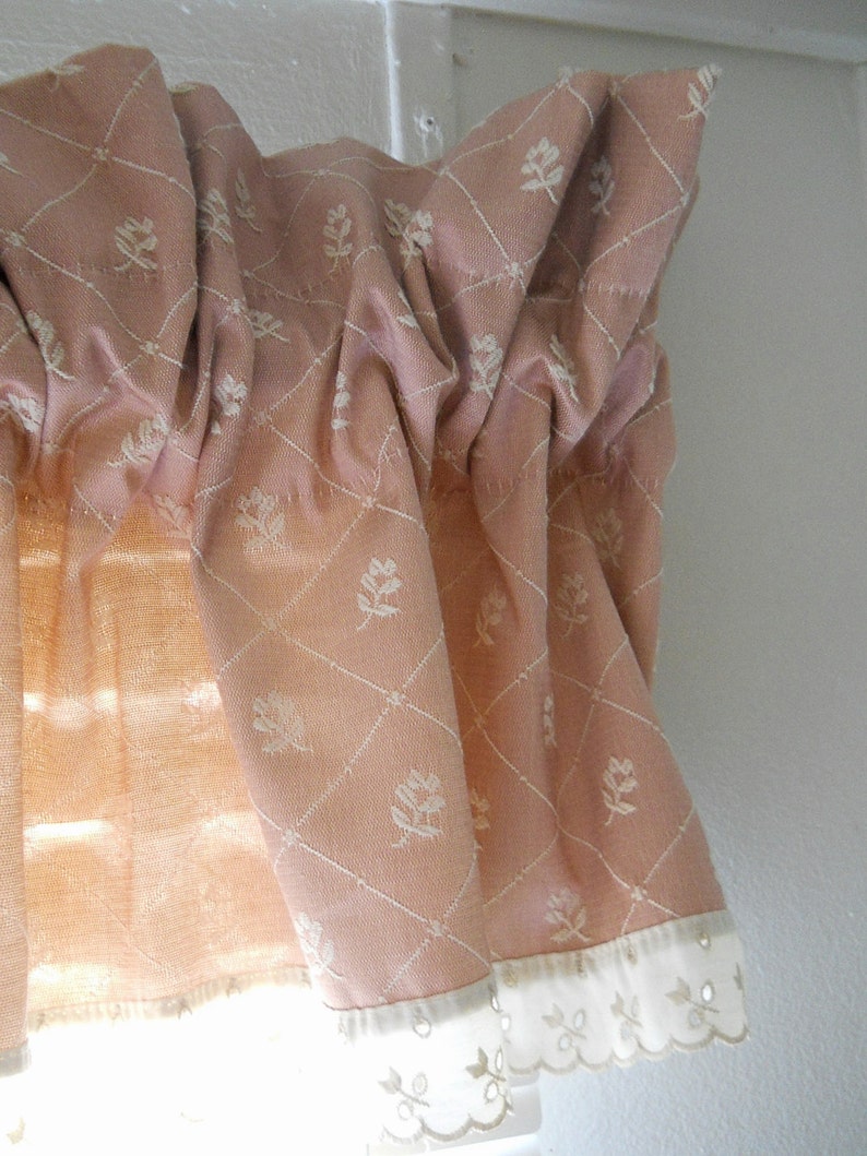 Pink Valance Mid Century Bathroom Valance Floral Valance Etsy