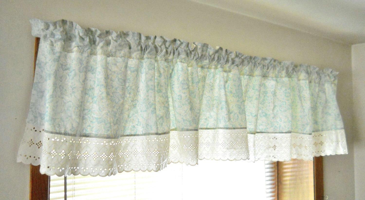 Cottage Chic Valance Shabby Chic Valance Seafoam Green Sea Etsy