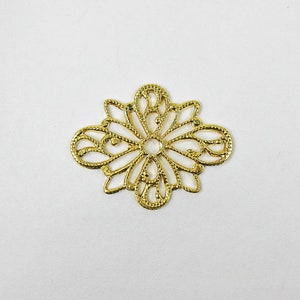 70 pcs Filigree Flower Gold Stamping, Gold Plated Brass Stamping Jewelry Making DIY Supplies