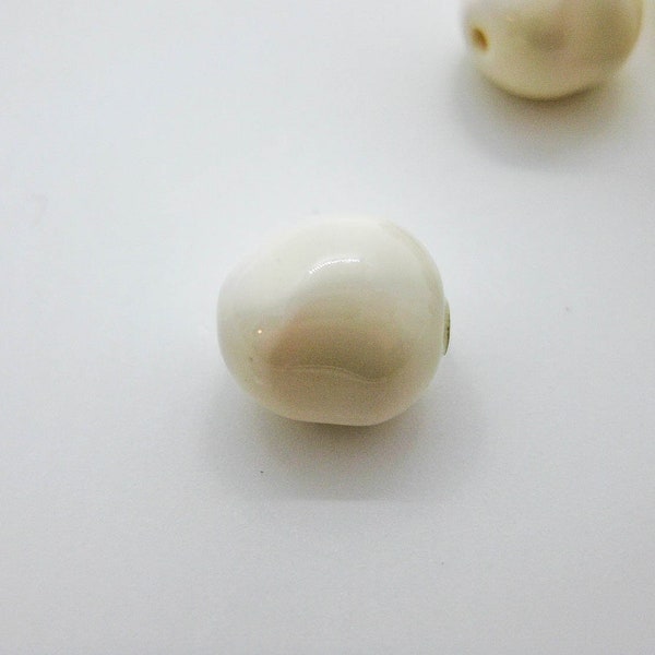 8 Pcs Swarovski Crystal Pearl Beads to Make Jewelry, Baroque 5840, 8mm, Matte Ivory Pearls for Bridal Jewelry