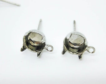 58 Pieces Silver Plated Ear Post with Loop, for ss29 Rhinestone, Ear Stud, Ear Post, Designer jewelry Finding, Earring DIY
