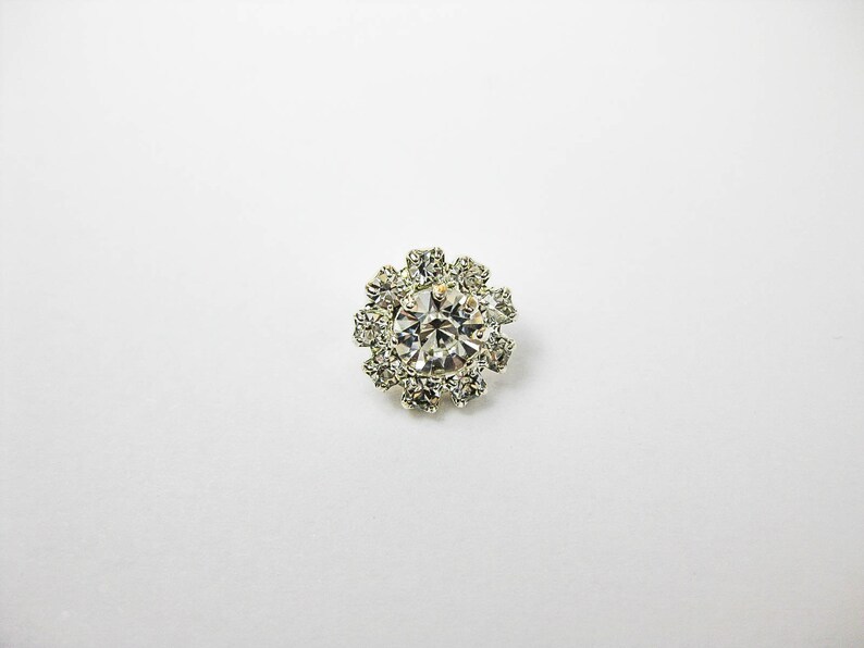 Silver Rhinestone Buttons, DIY Craft, Flower Center Brooches Crystal, Crystal Buttons