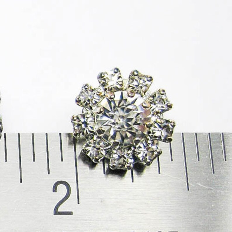 Silver Rhinestone Buttons, DIY Craft, Flower Center Brooches Crystal, Crystal Buttons