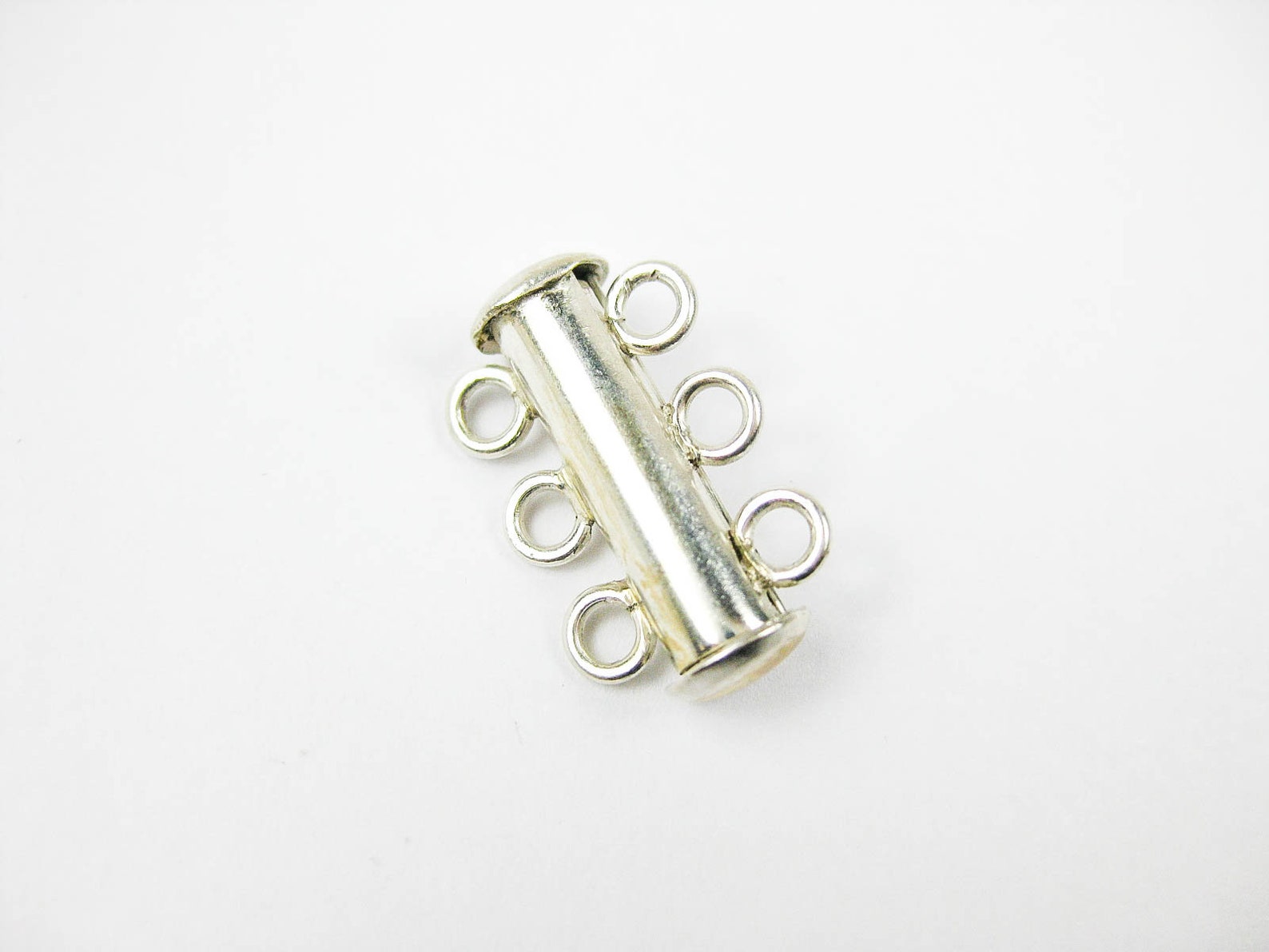 5 Pc Sterling Silver Tube Clasps 3 Strands 925 Silver Tube Etsy