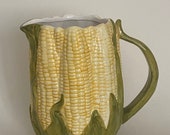 Vintage Corn on the Cob Pitcher by Cooks Club Inc - Porcelain Glazed
