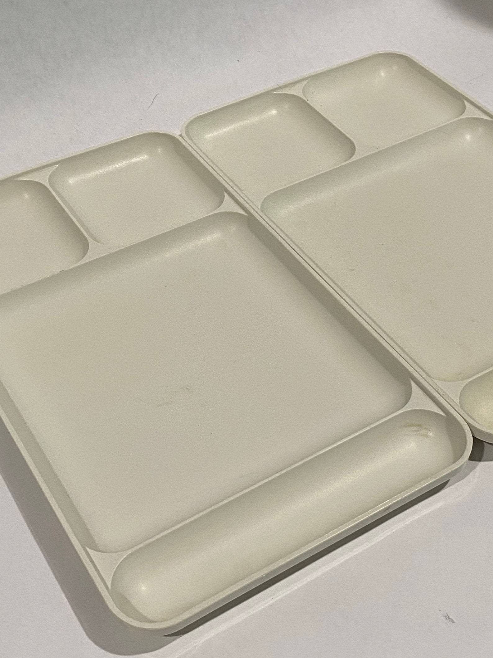 Vintage Set of 2 TUPPERWARE White Divided Dinner Trays 15354 Etsy