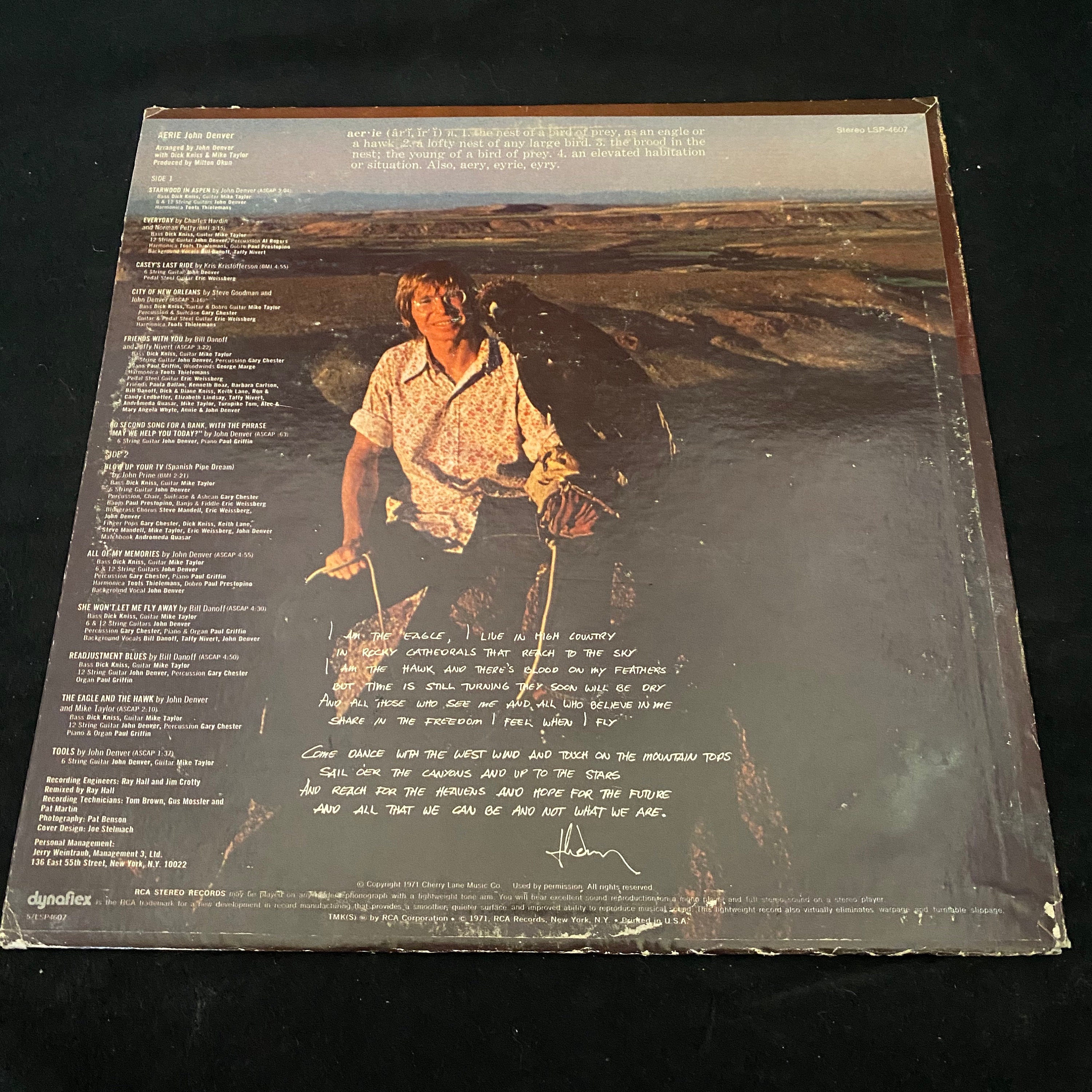 Vintage Record John Denver: Aerie Album LSP-4607 w/ Poster | Etsy