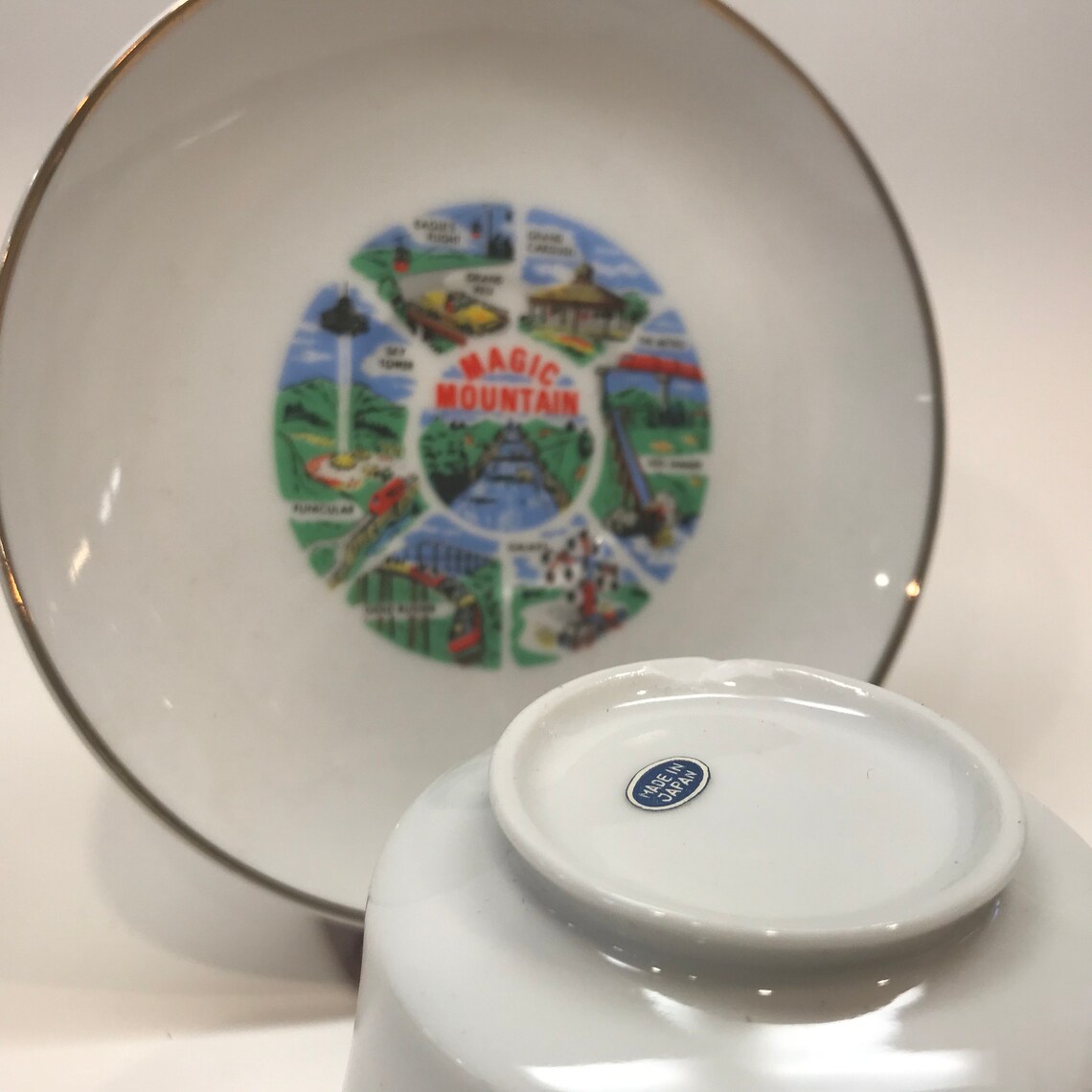 Vintage Six Flags MAGIC MOUNTAIN Souvenir Tea Cup and Saucer Etsy