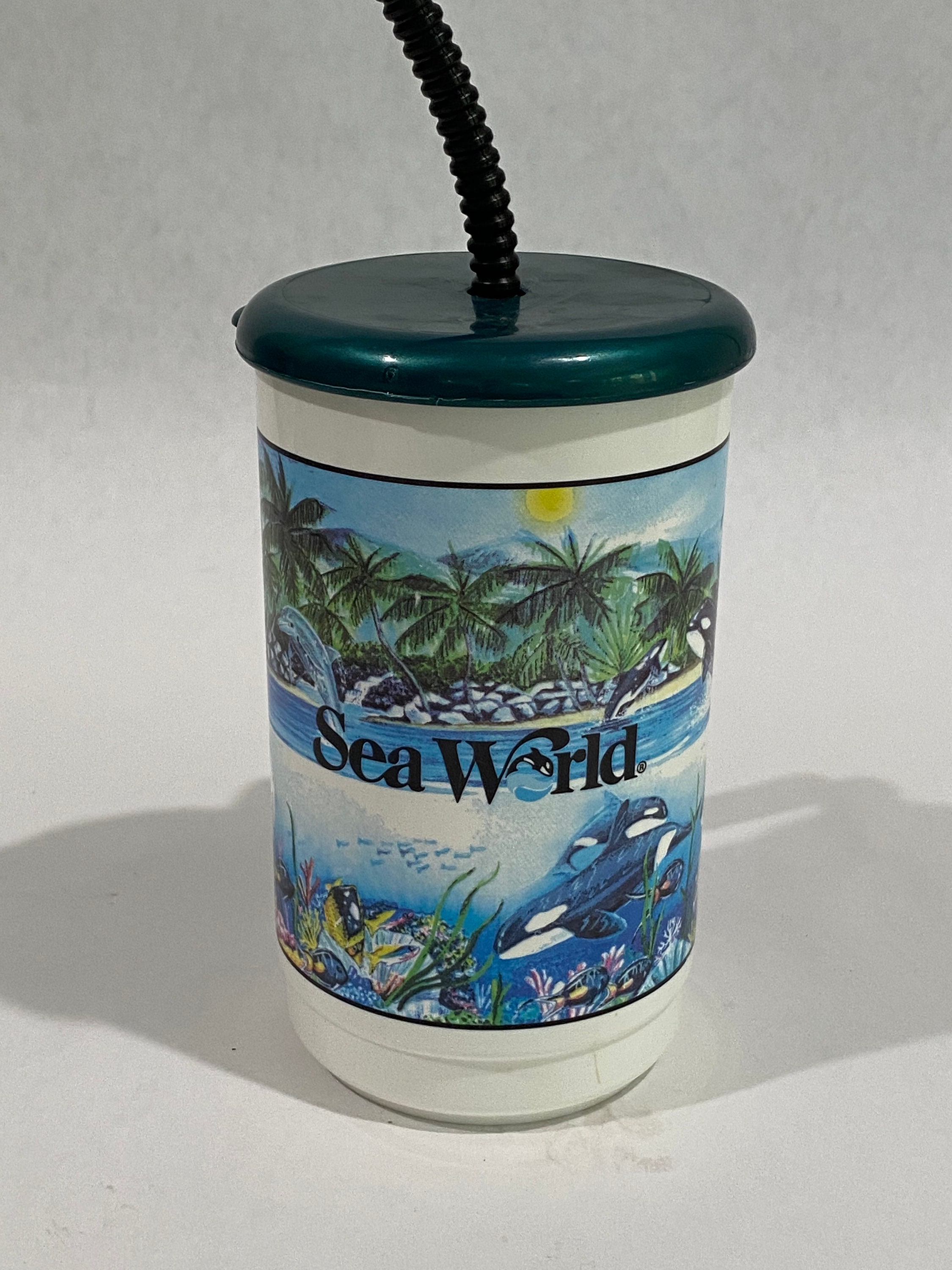 Vintage Sea World Souvenir Plastic Drinkmok met Deksel & Stro Etsy