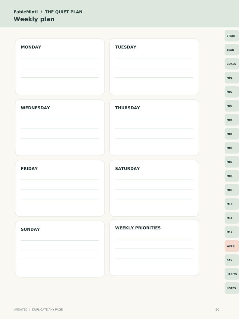 Undated iPad Digital Planner | Hyperlinked Monthly Weekly Daily PDF for ...