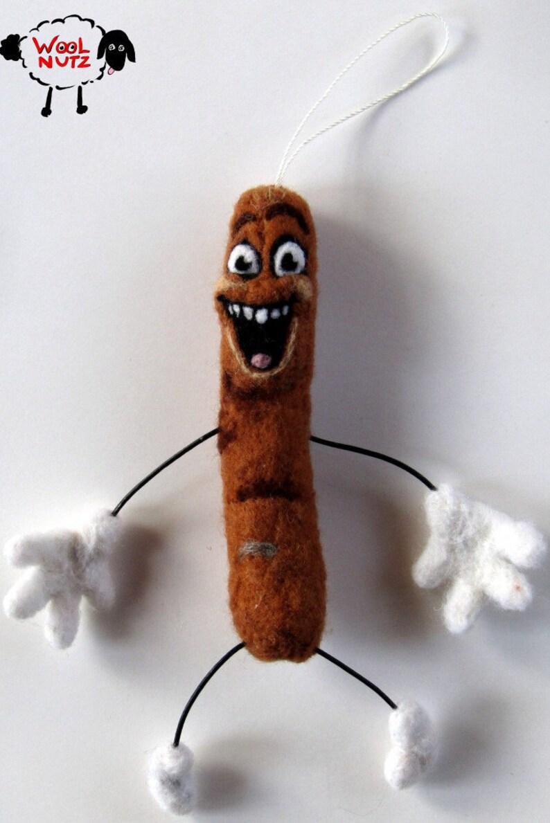 Woolnutz Crazy nutzy needle felt characters Sausage Party Sausage image 1