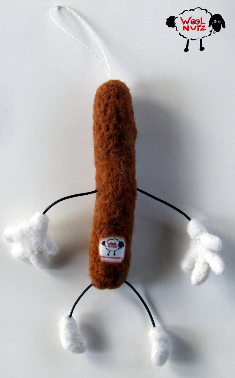Woolnutz Crazy nutzy needle felt characters Sausage Party Sausage image 2
