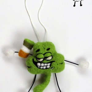 Woolnutz Crazy nutzy needle felt characters Lucky Irish Shamrock image 1