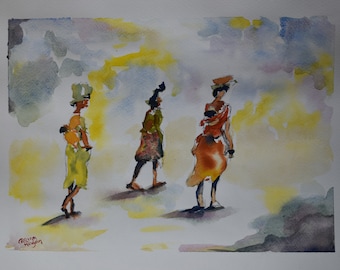 Original signed Irish Watercolour Painting by Artist CORINA HOGAN