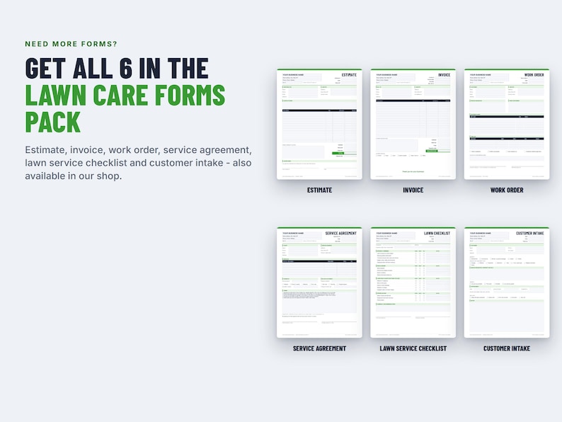 Lawn Care Service Agreement, Fillable PDF Contract Template (instant ...