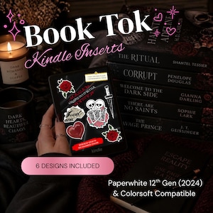 BookTok Kindle Inserts Bundle, 6 Printable E-Reader Designs (Digital Download)