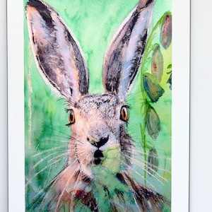 Hare Print Canvas different sizes Hare Close Up Morena Artina Fine Art Hare Canvas Hare Artist