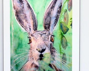 Hare Print Canvas different sizes Hare Close Up Morena Artina Fine Art Hare Canvas Hare Artist