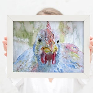 La mia bella gallina stampa diverse dimensioni Tela / Carta Morena Artina Polli Agriturismo Galli Galli Galli Hen pittura pollo pollo arte rustico