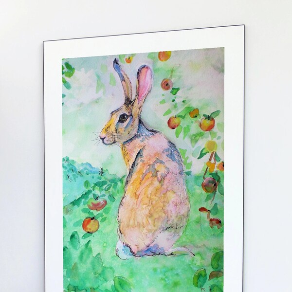 Hare Print Canvas different sizes Orchard Hare Morena Artina Fine Art Hare Canvas Hare Artist