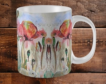 Hare Mug Poppies