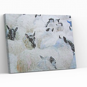 Sheep Print different sizes Canvas / Paper Black Faced Sheep  Morena Artina Fine Art  Artist Lamb Ewe Farm Art Farmhouse print