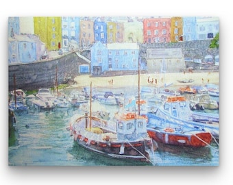 Tenby Print Canvas / Paper different sizes Welsh Seaside Morena Artina Fine Art Landscape Wales