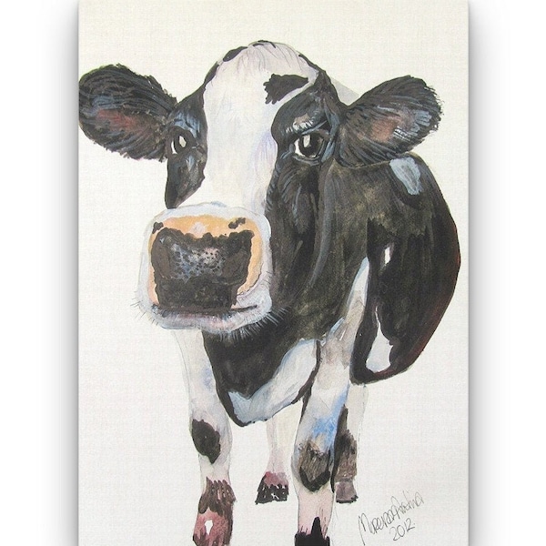 Friesian Cow print Canvas or paper Calf different sizes  Morena Artina Farm Farmer Gift Frisian Calves Dairy Farm Milk Farm animal print