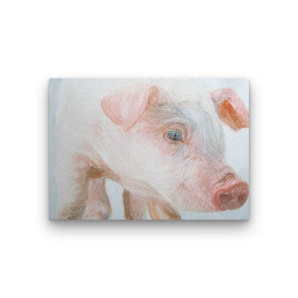 Pig Print Patsy Pig different sizes Canvas / Paper Morena Artina Fine Art  Artist piggies baby hogs