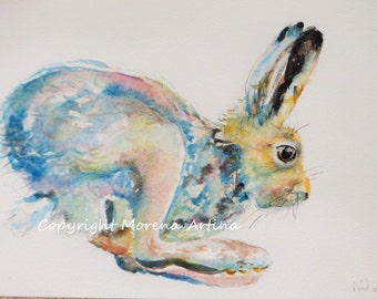 Hare Print Running Hare