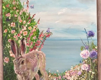 Hare Print Different Sizes Canvas Paper Sea Ocean The path to the Sea Morena Artina