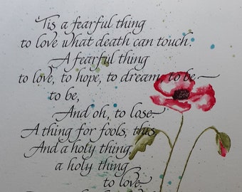 Custom Hand Lettered Art - Judah HaLevi Poem