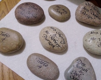 Wedding Favors - Custom Party Stones - Custom Painted Rocks - Party Favors - Place Setting Marker - Shower Gift