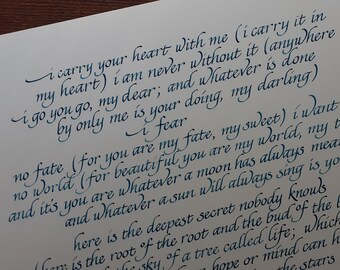 Love Poem - Custom Calligraphy Poem - Hand Lettering