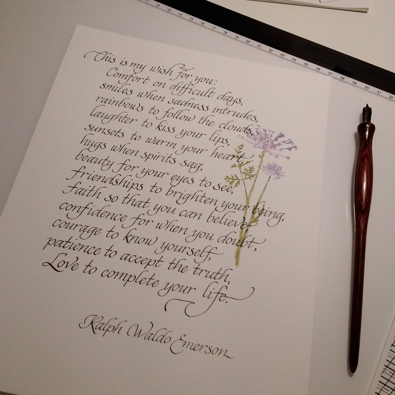 Emerson Quote in Hand Calligraphy image 3