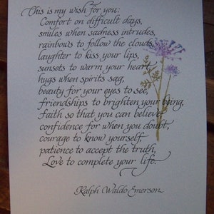 Emerson Quote in Hand Calligraphy image 5