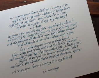 Hand Lettered Love Poem - Custom Calligraphy Poem