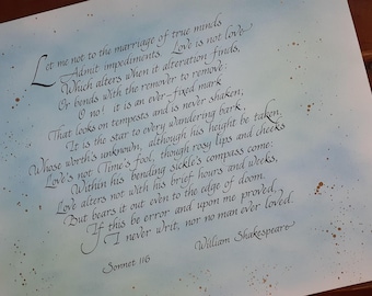 Shakespeare Sonnet 116 Personalized in Hand Calligraphy