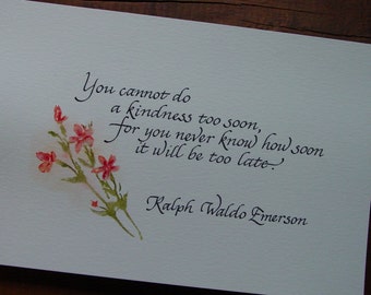 Emerson Quote - Hand Calligraphy -  Inspirational Quote