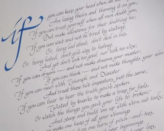 IF poem - 16x20 Print - Hand Calligraphy Print