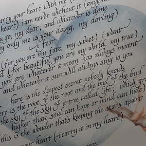 e. e. poema de cummings escrito à mão