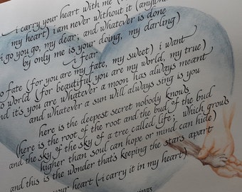 e. e. cummings poem hand lettered