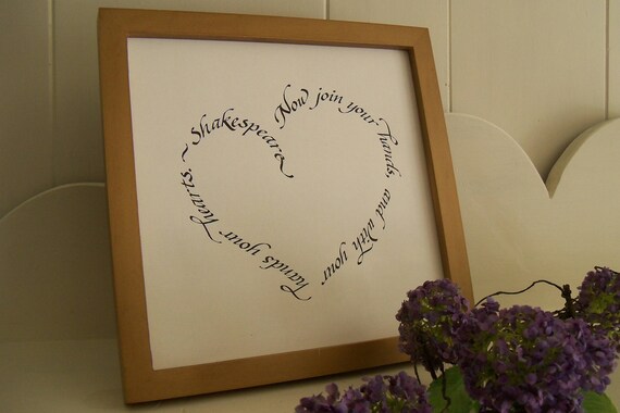 Custom Shakespeare Quote Wedding Gift Custom Calligraphy Etsy
