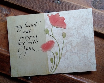 Handmade Calligraphy Sympathy Card - Get Well Greeting Card